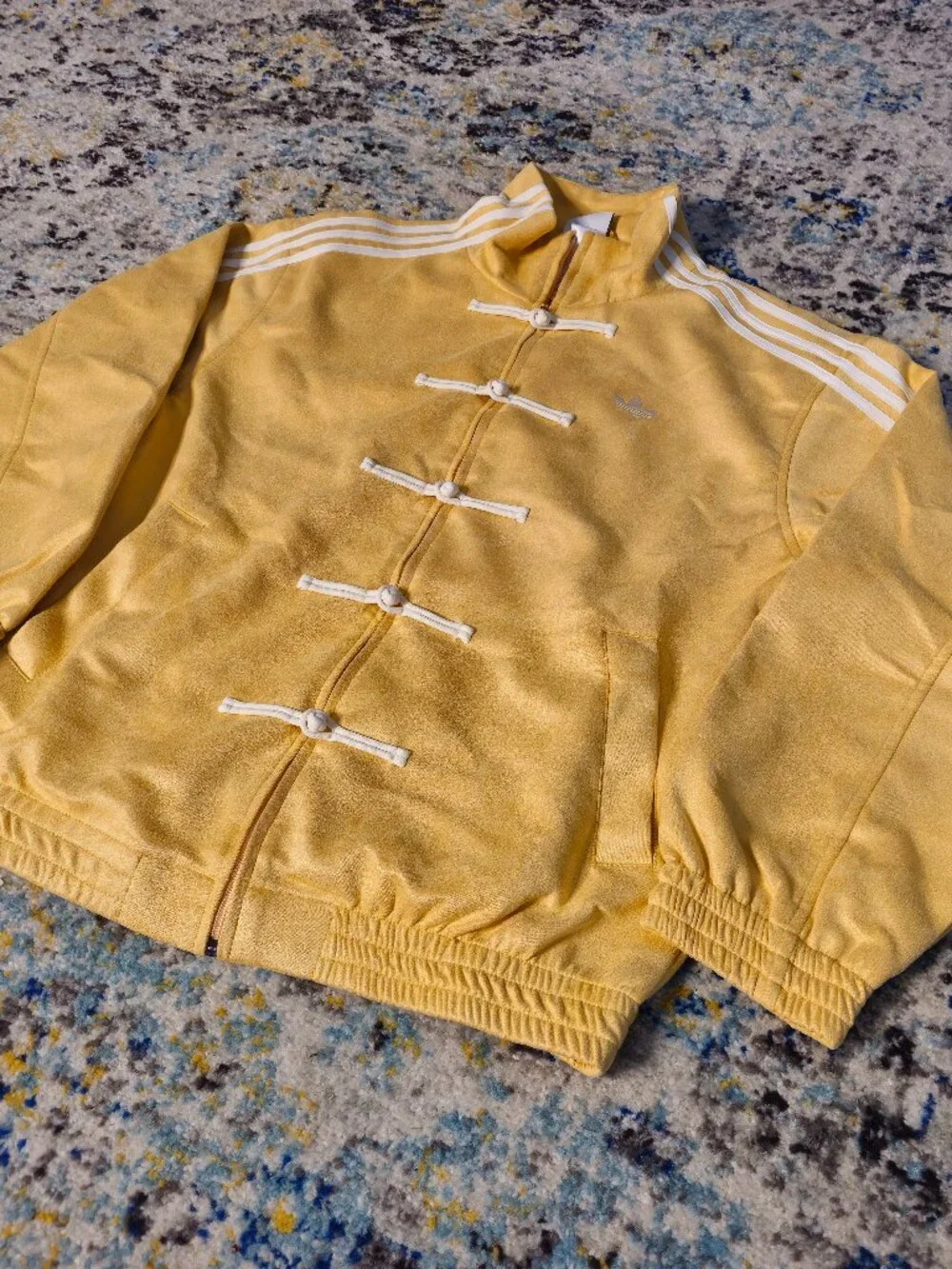 Adidas Track Jacket y2k CNY Dragon Velour Light Yellow (M)